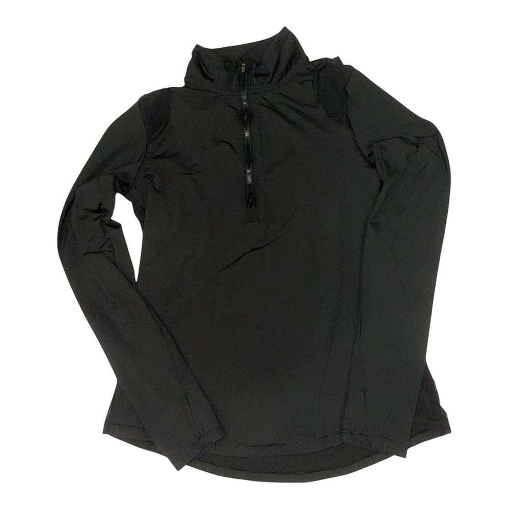 Victoria Sport Black 1/2 Zip Long Sleeve Athletic Pullover Top with Thumbholes S